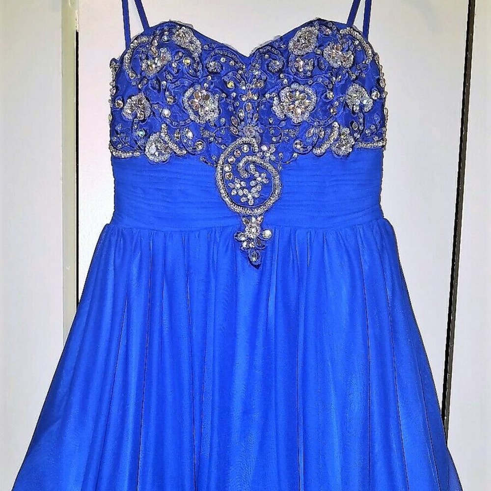 Royal Blue Strapless Cocktail Dress